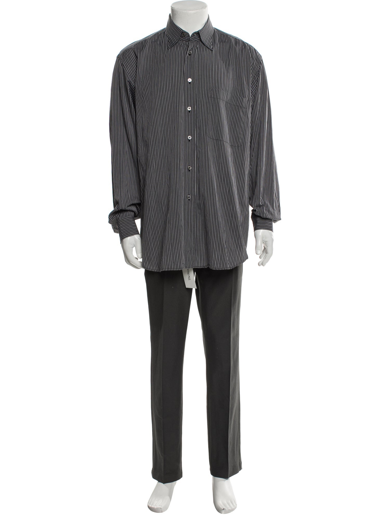 Brioni Striped Long Sleeve Dress Shirt