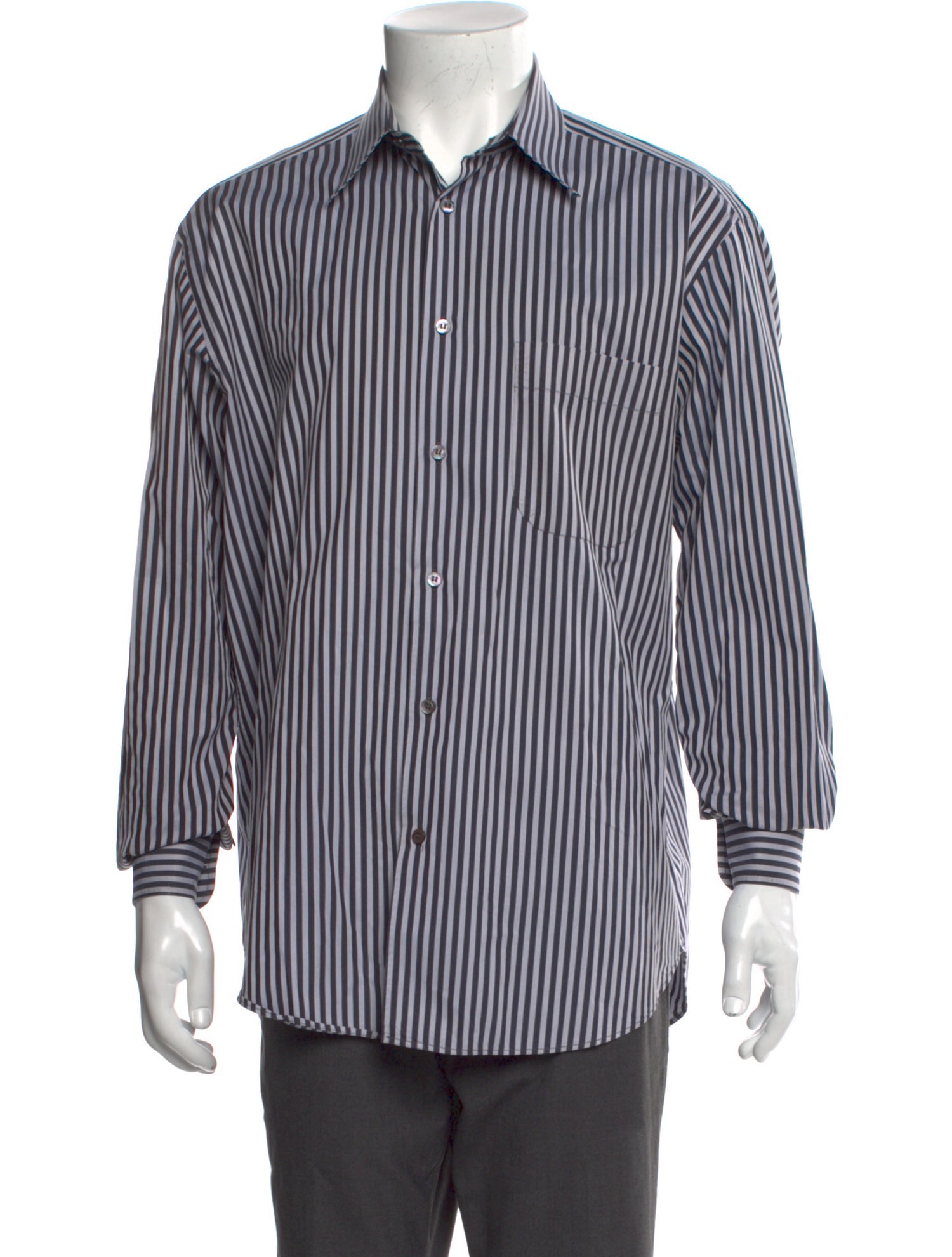 Brioni Striped Long Sleeve Dress Shirt