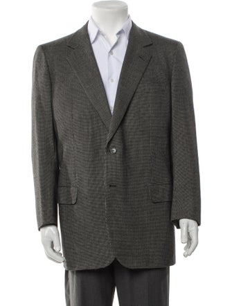 Brioni Wool Houndstooth Print Blazer