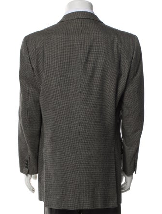 Brioni Wool Houndstooth Print Blazer