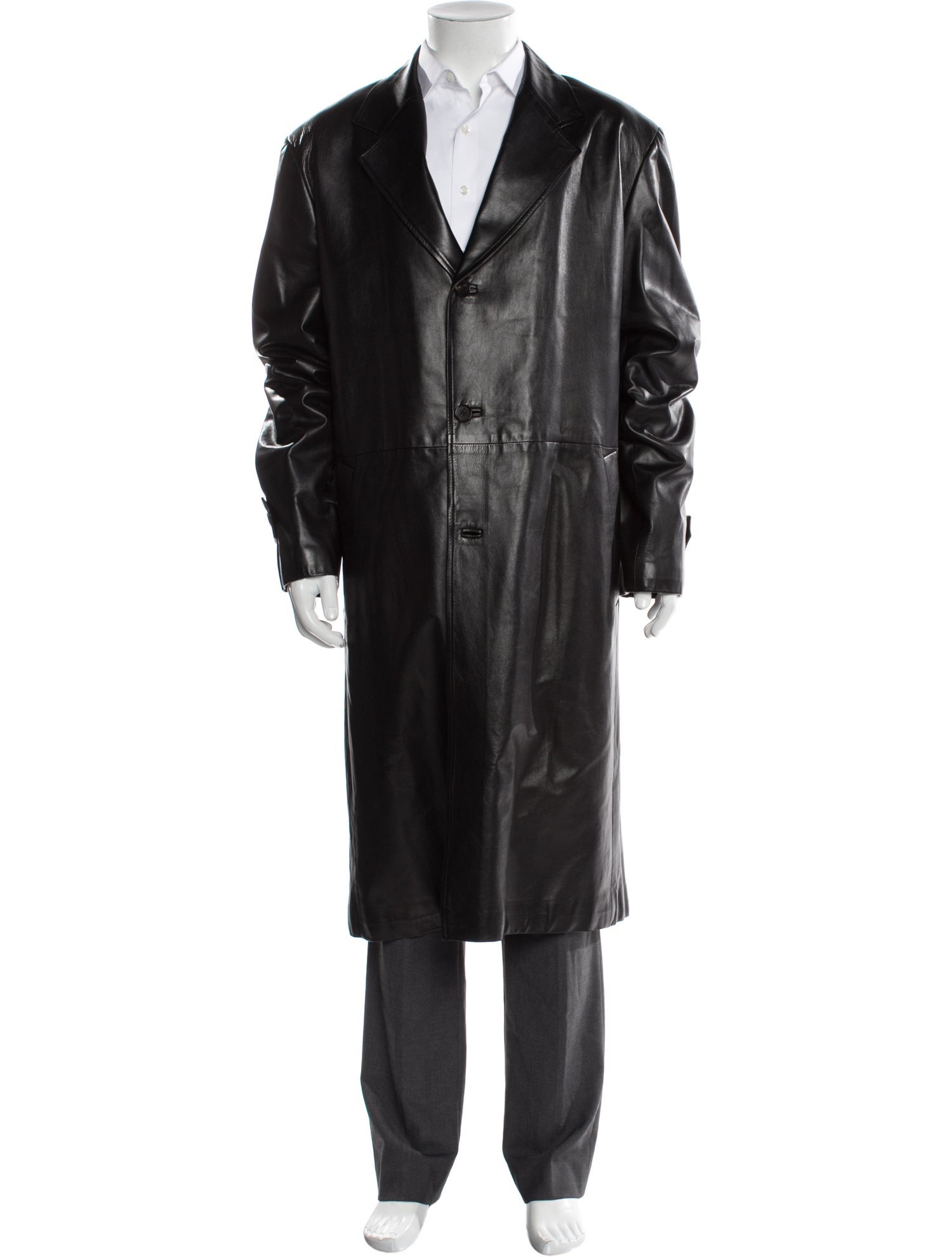 Brioni Leather Trench Coat