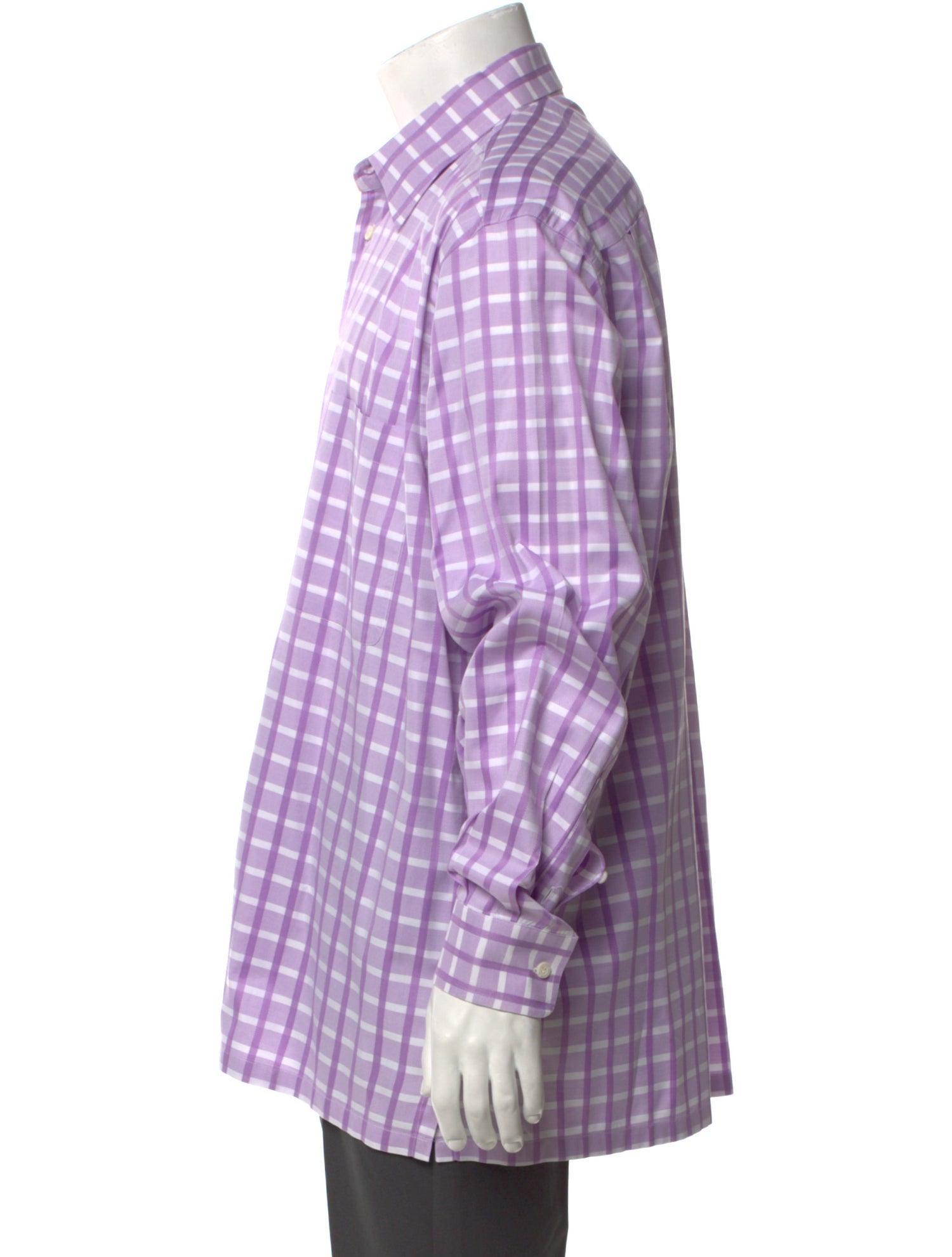 Brioni Plaid Print Long Sleeve Dress Shirt