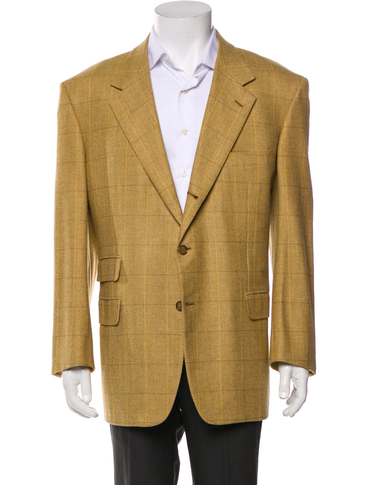 Brioni Wool Plaid Print Blazer