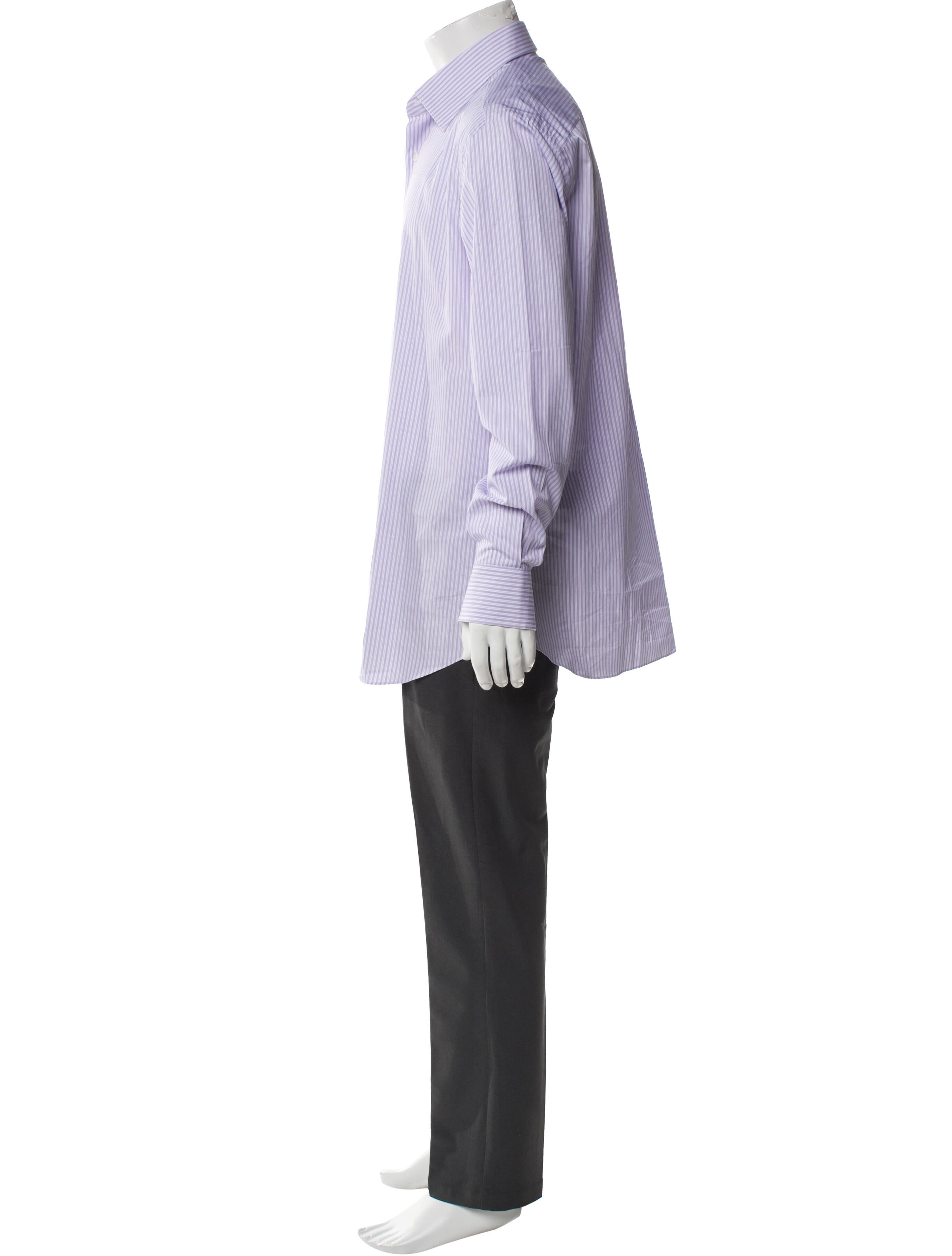 Brioni Striped Long Sleeve Dress Shirt