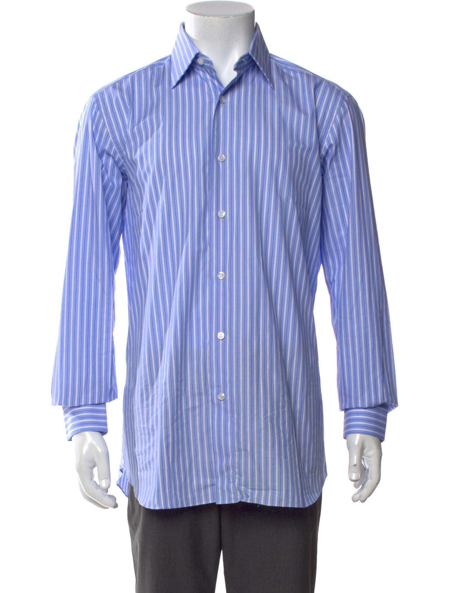 Brioni Striped Long Sleeve Dress Shirt
