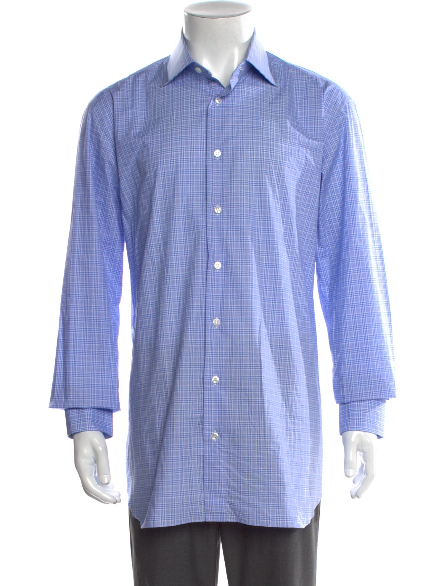 Brioni Plaid Print Long Sleeve Shirt