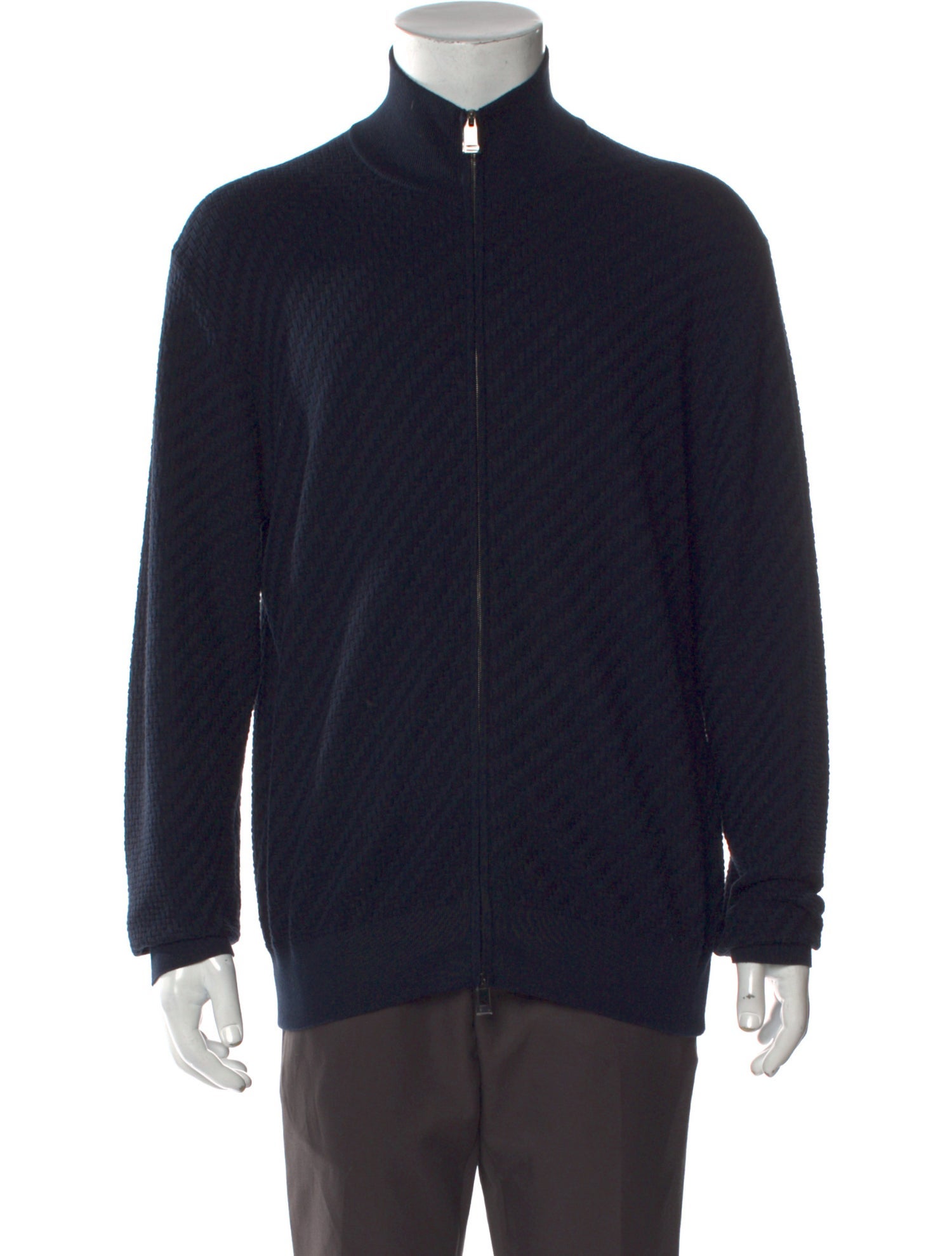 Brioni Mock Neck Long Sleeve Cardigan