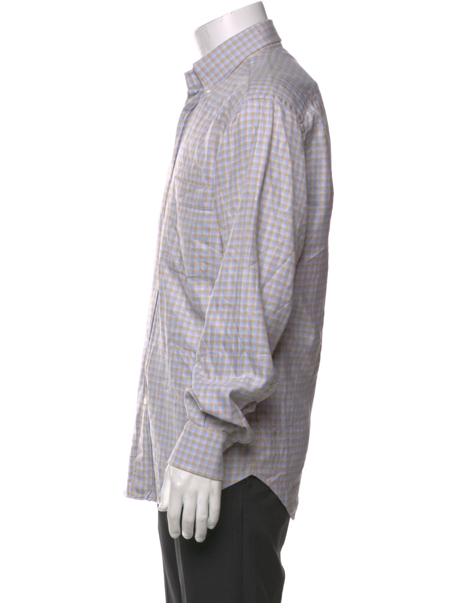 Brioni Plaid Print Long Sleeve Shirt
