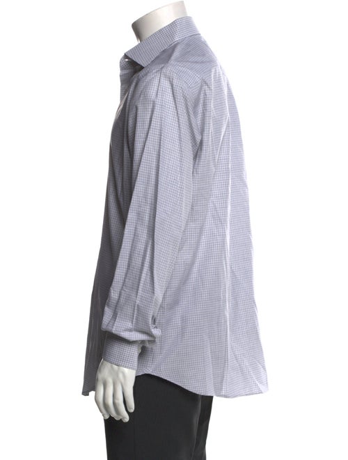 Brioni Plaid Print Long Sleeve Dress Shirt
