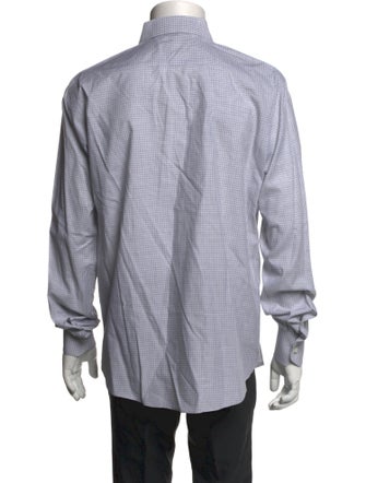 Brioni Plaid Print Long Sleeve Dress Shirt