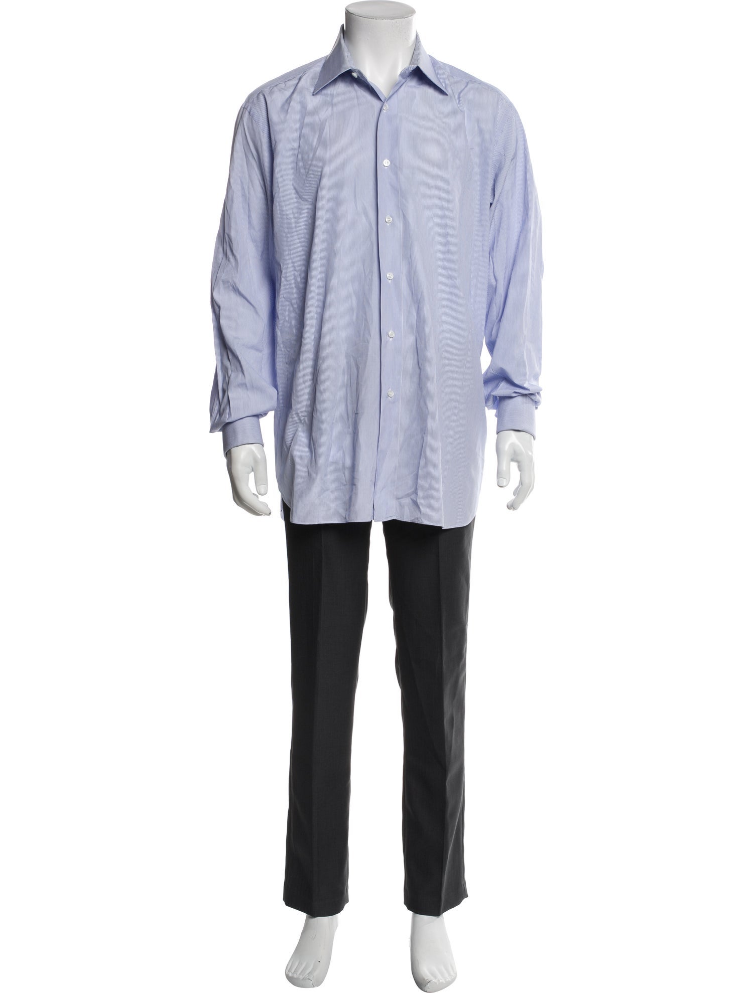 Brioni Striped Long Sleeve Dress Shirt