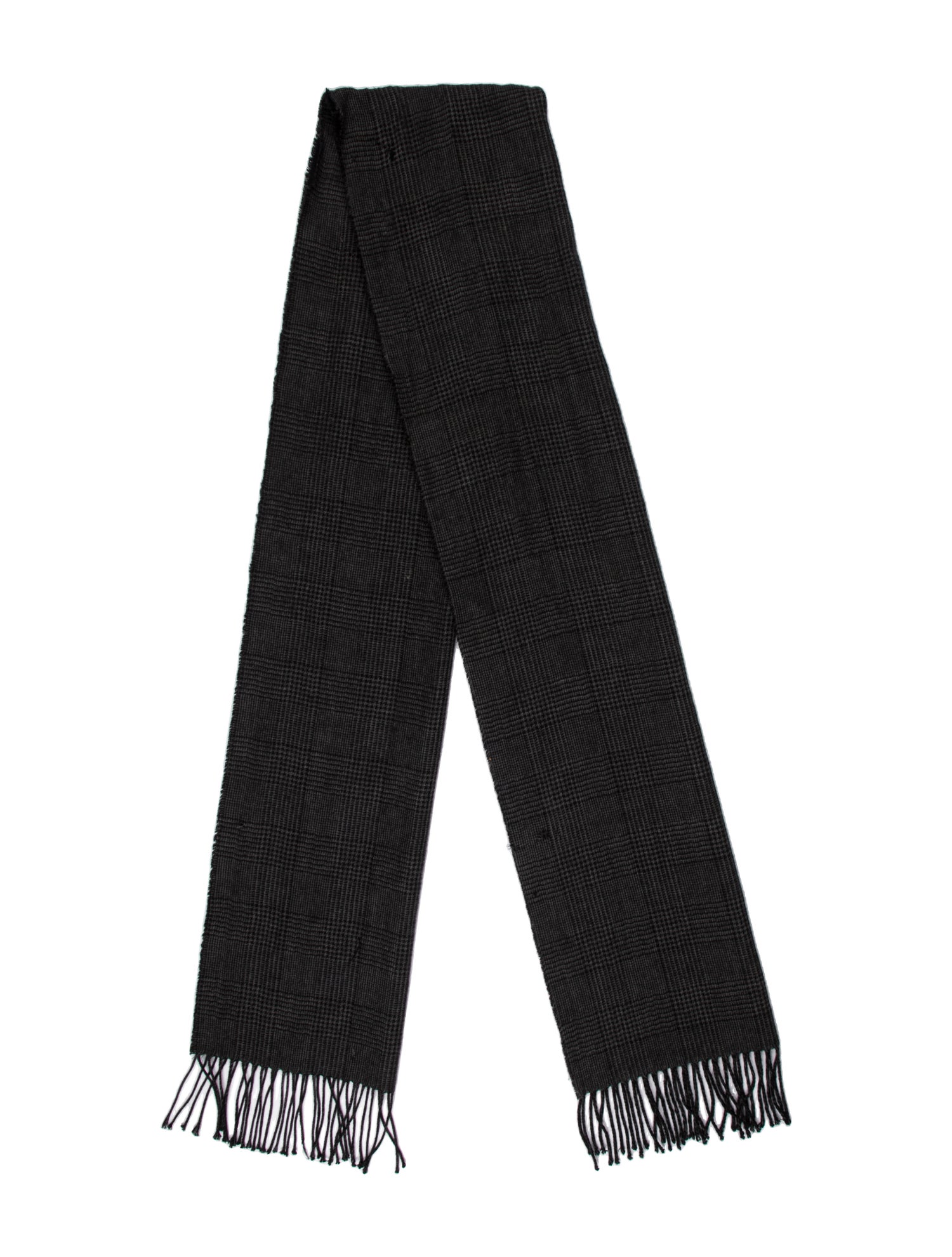 Brioni Cashmere Plaid Print Scarf