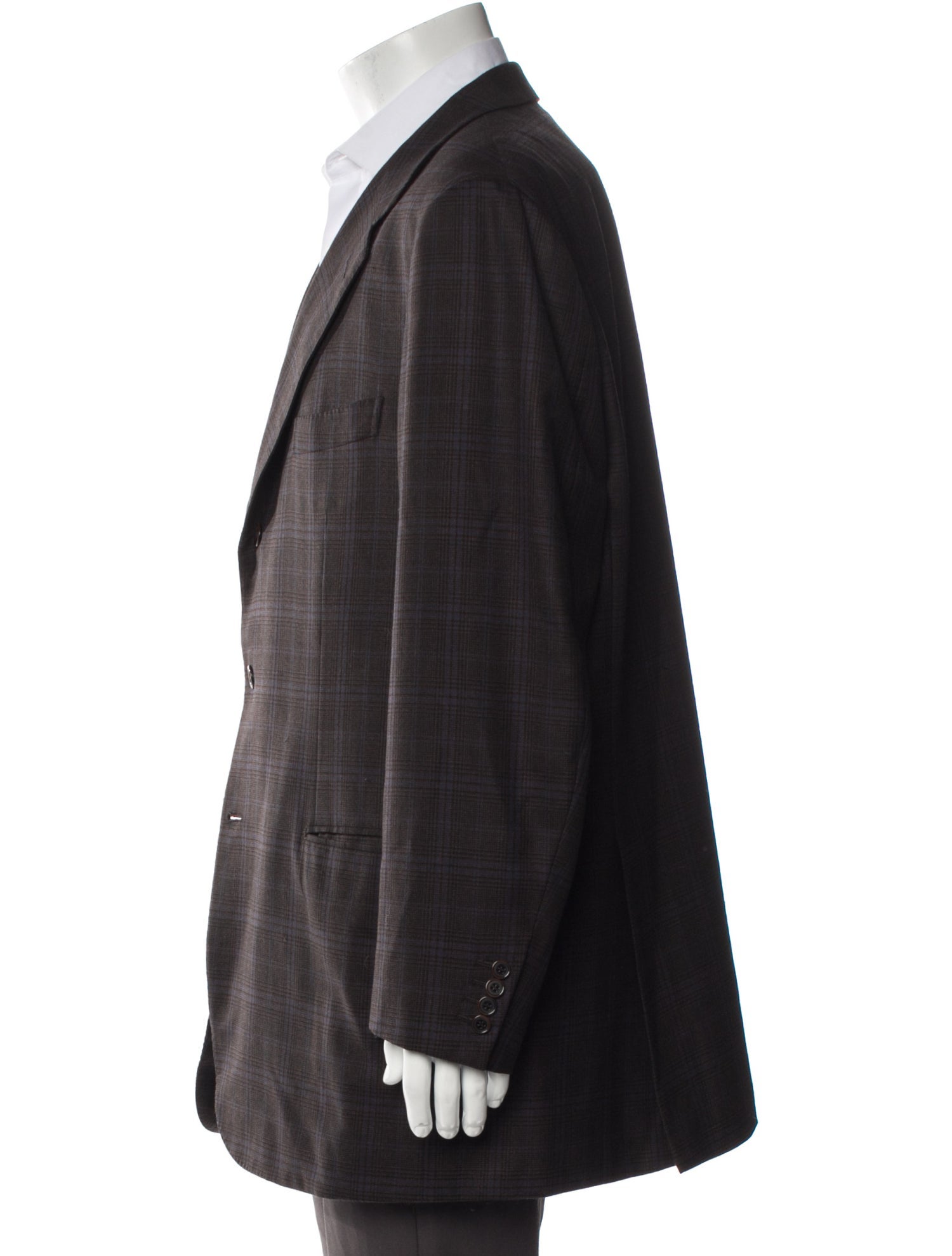 Brioni Wool Plaid Print Blazer