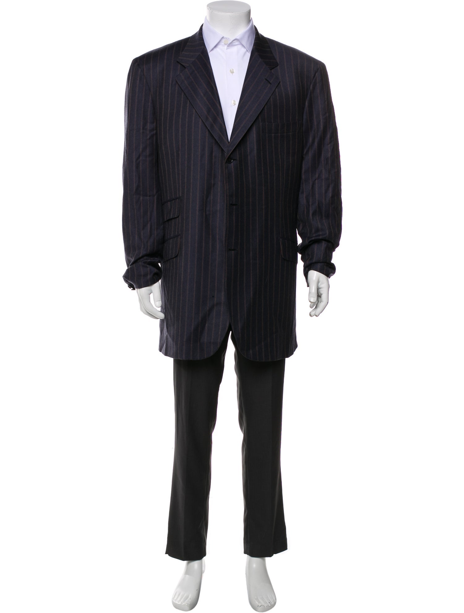 Brioni Striped Overcoat