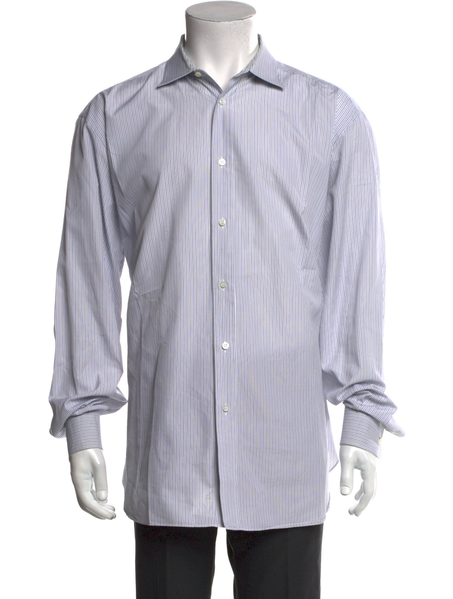 Brioni Striped Long Sleeve Dress Shirt