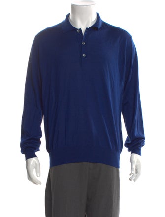 Brioni Mock Neck Long Sleeve Polo Sweater