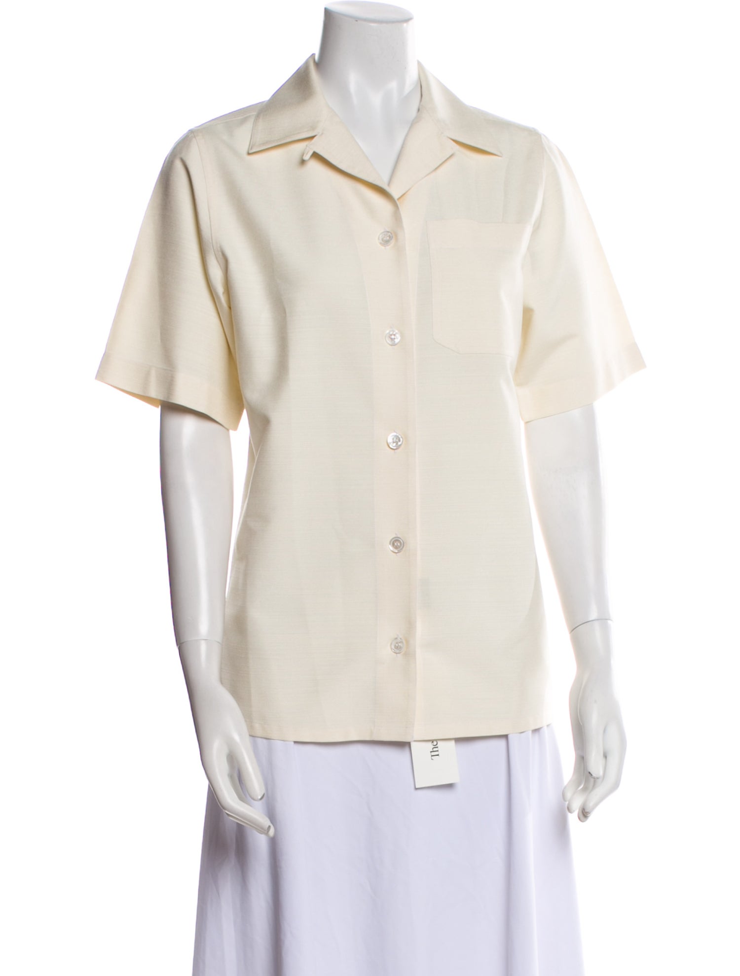 Brioni Silk Short Sleeve Button-Up Top