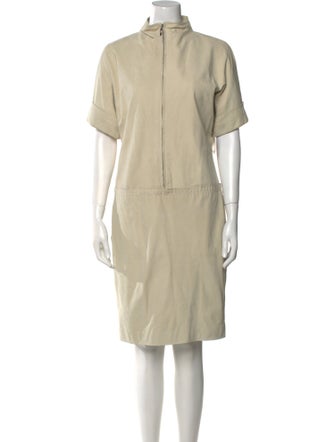 Brioni Leather Knee-Length Dress