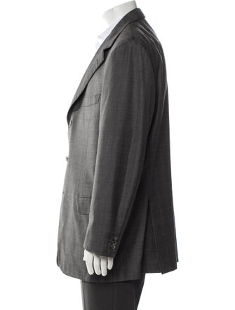 Brioni Wool Plaid Print Blazer