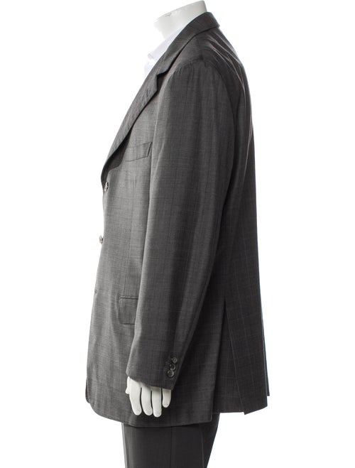 Brioni Wool Plaid Print Blazer