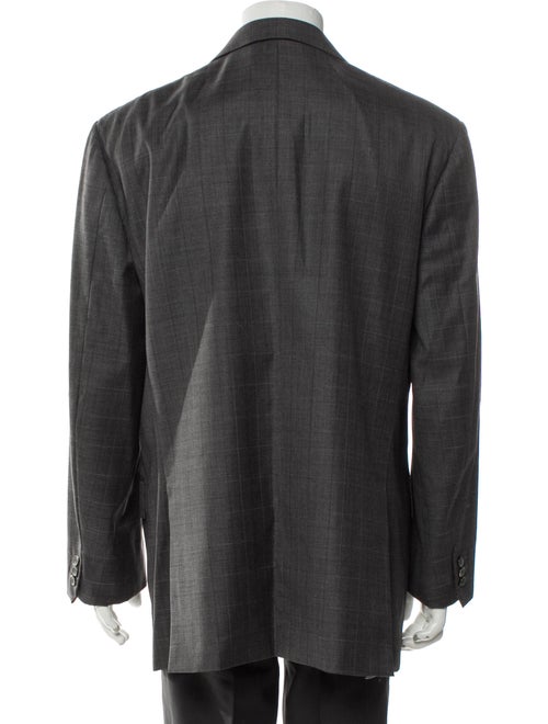 Brioni Wool Plaid Print Blazer