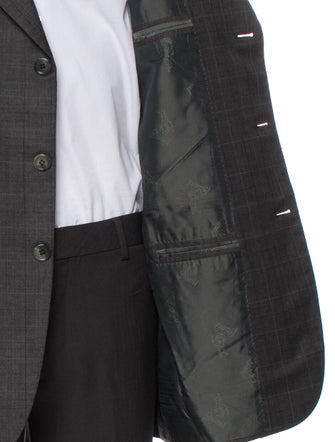 Brioni Wool Plaid Print Blazer