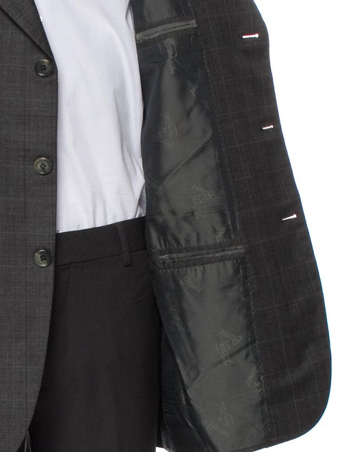 Brioni Wool Plaid Print Blazer