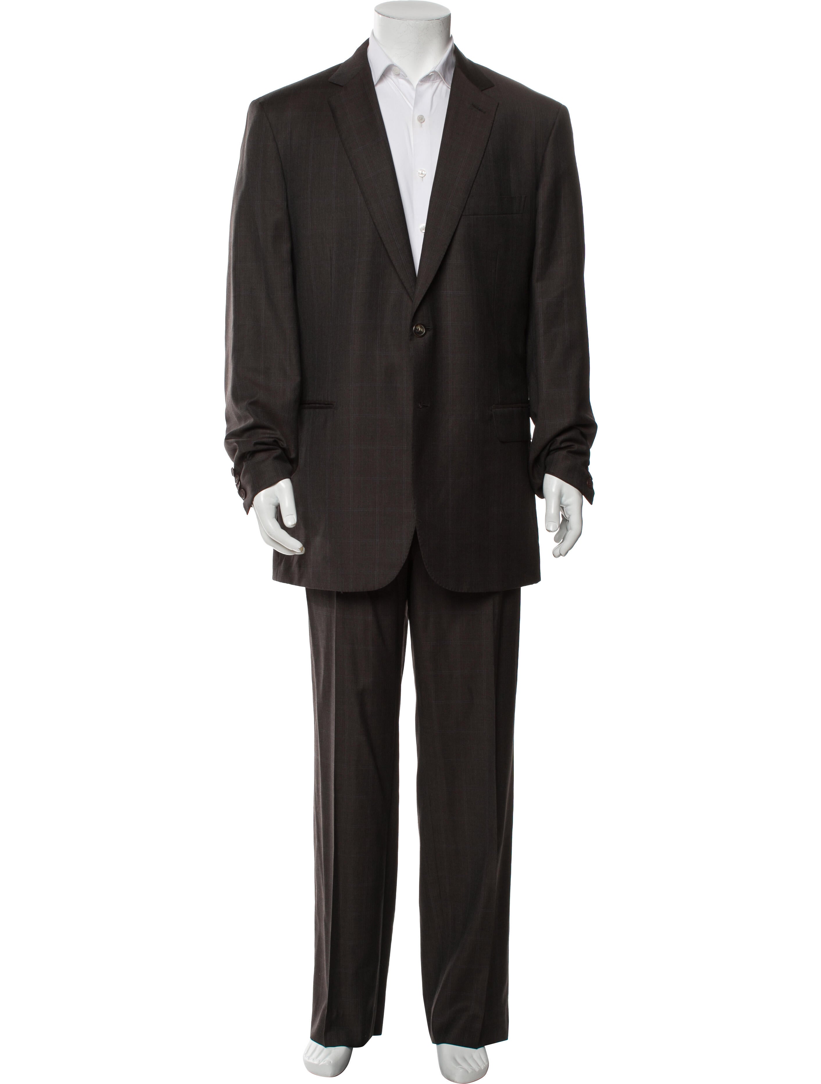 Brioni Wool Plaid Print Two-Piece Blazer