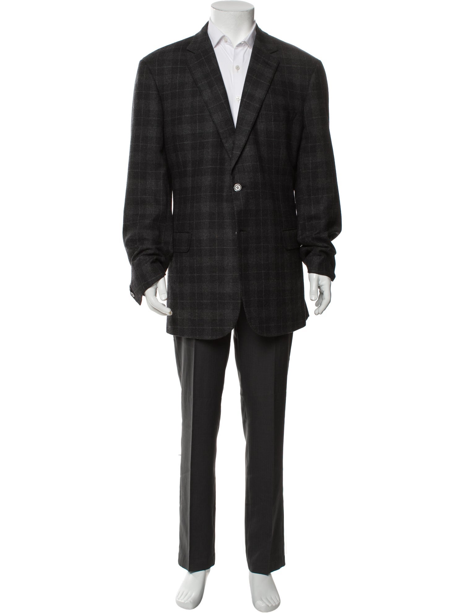Brioni Plaid Print Blazer