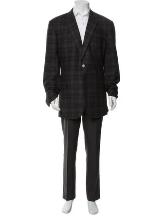 Brioni Plaid Print Blazer