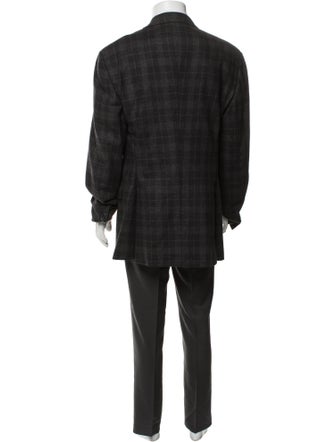 Brioni Plaid Print Blazer