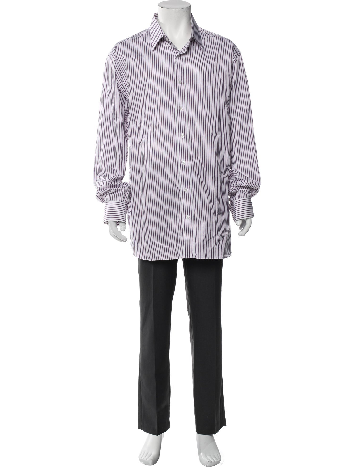 Brioni Plaid Print Long Sleeve Dress Shirt