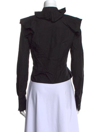 Brioni V-Neck Long Sleeve Crop Top