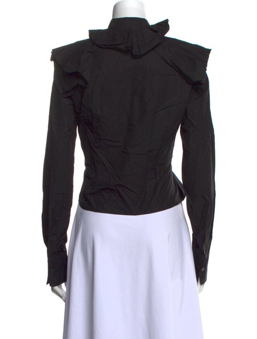 Brioni V-Neck Long Sleeve Crop Top