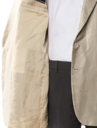 Brioni Silk Houndstooth Print Blazer