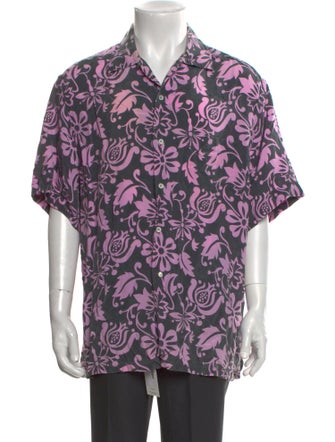 Brioni Floral Print Short Sleeve Shirt