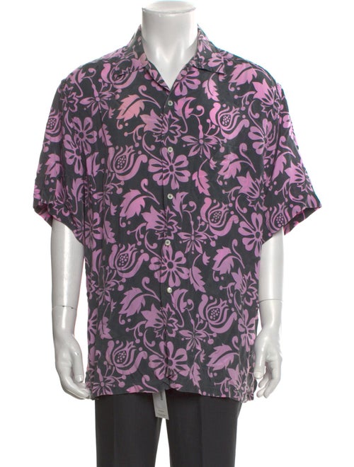 Brioni Floral Print Short Sleeve Shirt