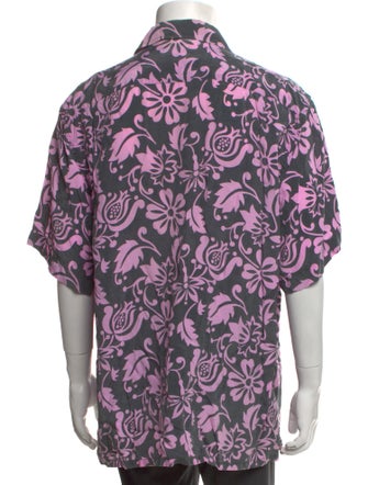 Brioni Floral Print Short Sleeve Shirt