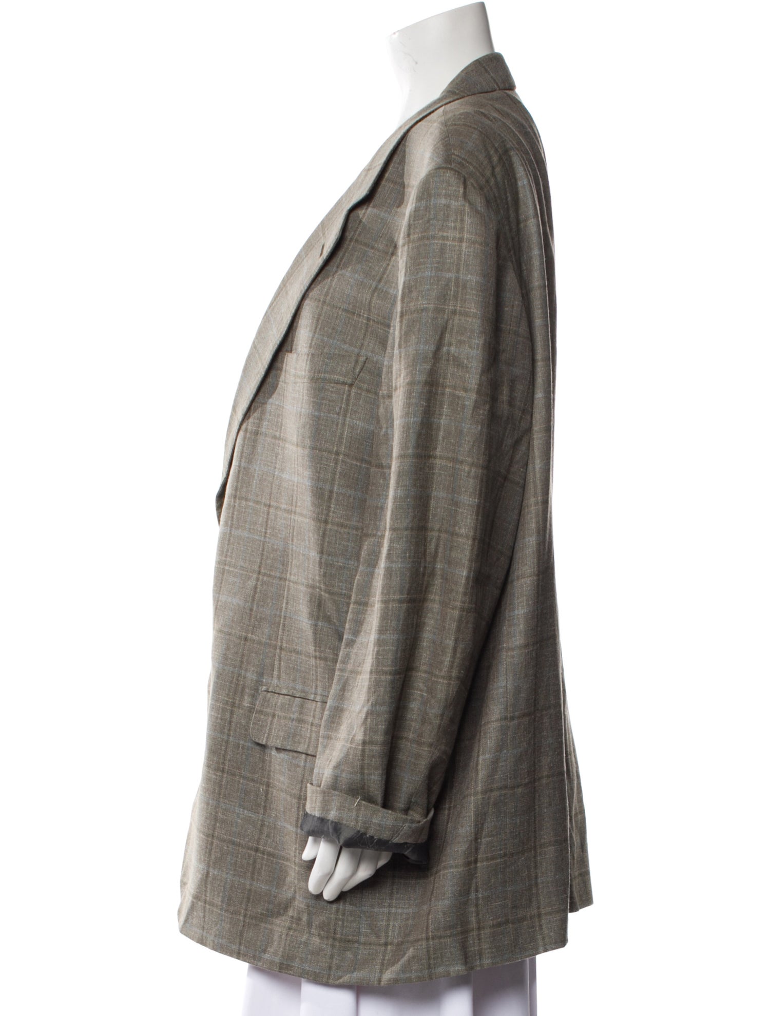 Brioni Wool Plaid Print Blazer