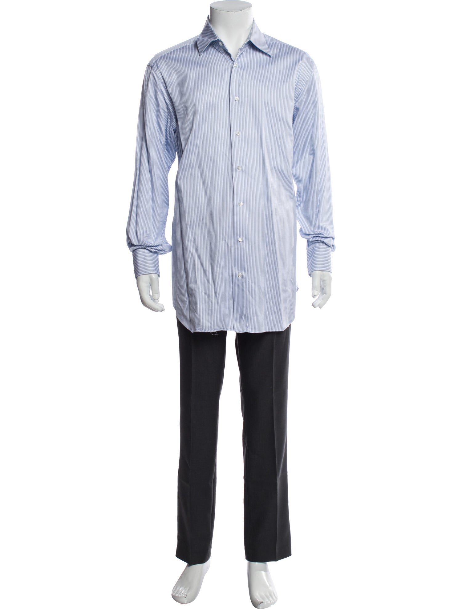 Brioni Striped Long Sleeve Dress Shirt