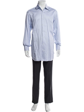 Brioni Striped Long Sleeve Dress Shirt