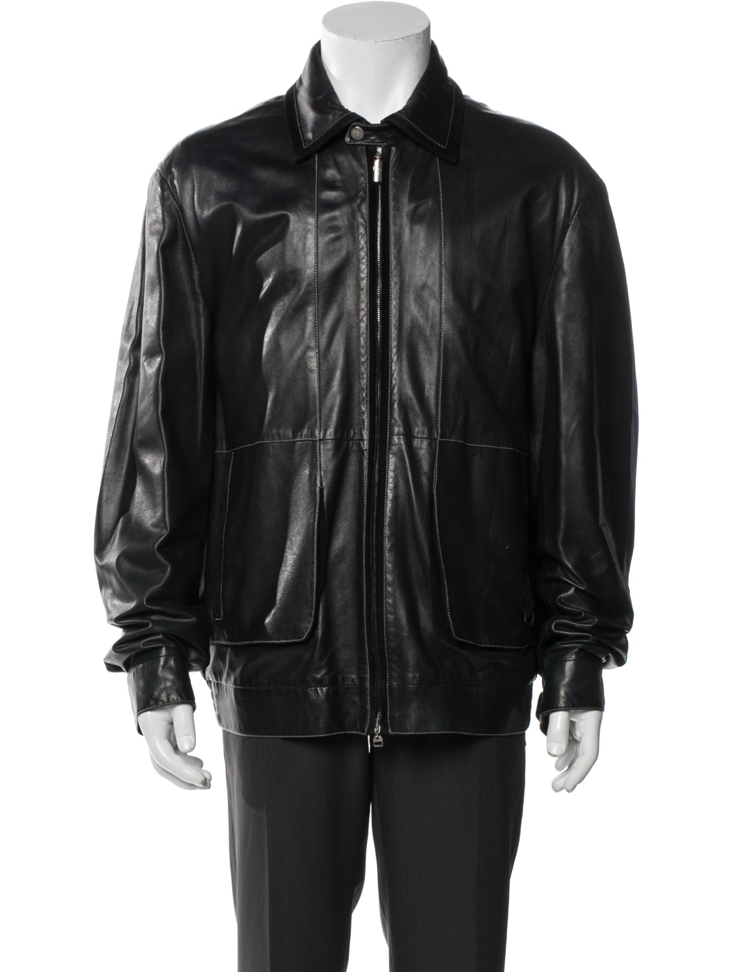 Brioni Leather Moto Jacket