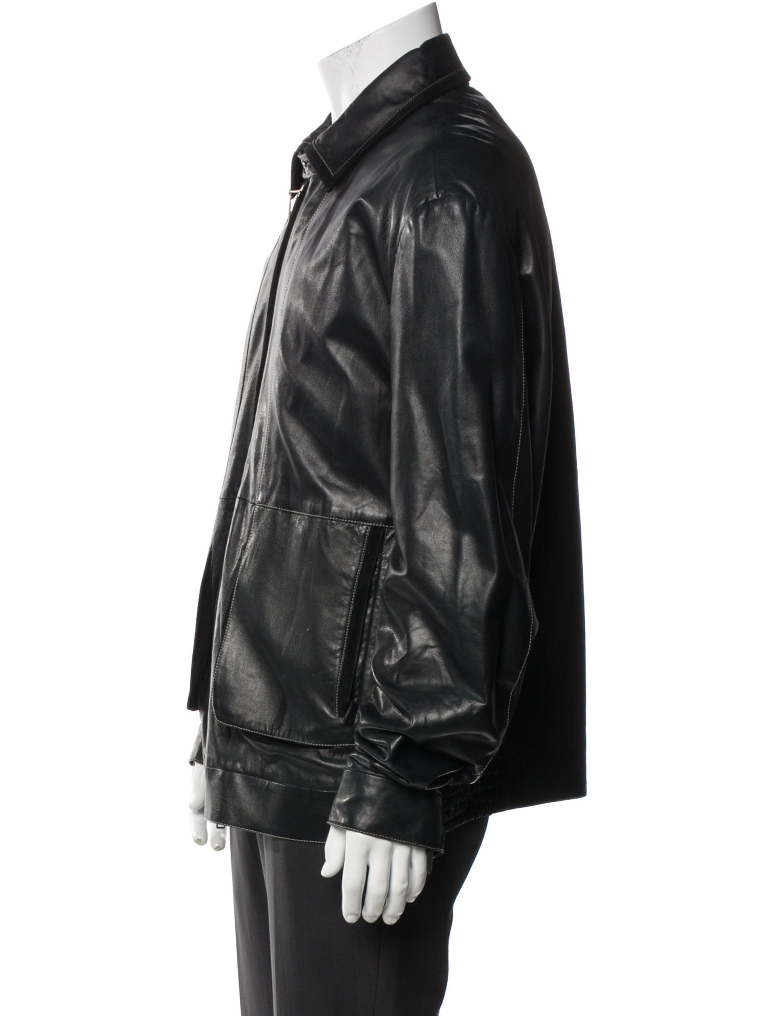 Brioni Leather Moto Jacket