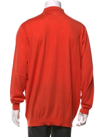 Brioni Wool Mock Neck Polo Sweater