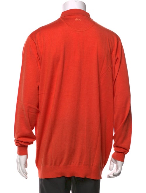 Brioni Wool Mock Neck Polo Sweater