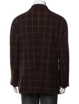 Brioni Plaid Print Peacoat