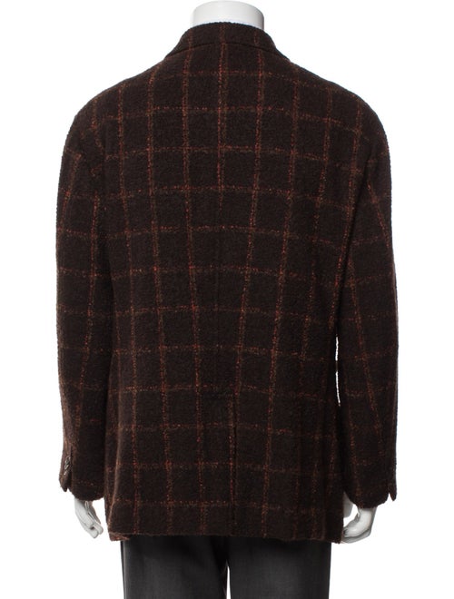 Brioni Plaid Print Peacoat