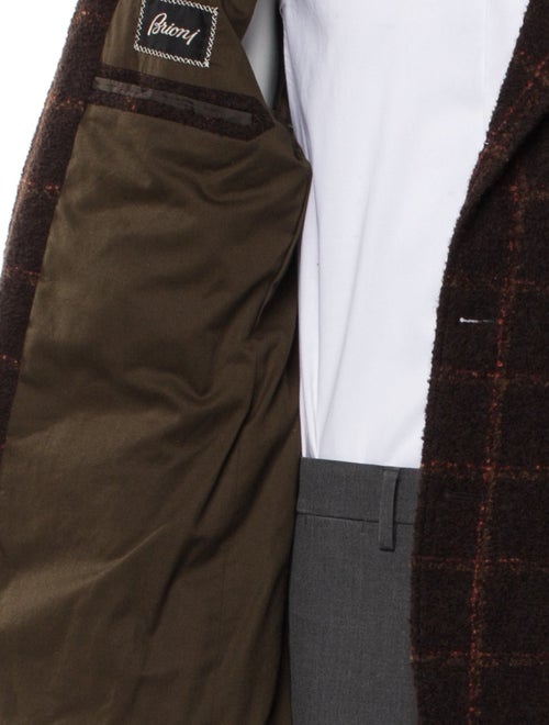 Brioni Plaid Print Peacoat
