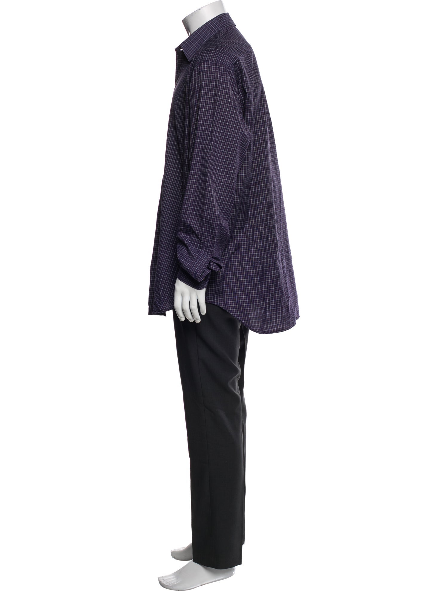 Brioni Plaid Print Long Sleeve Shirt