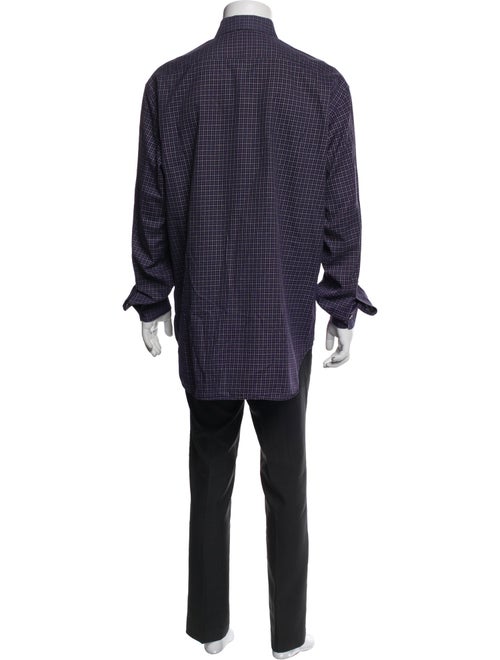 Brioni Plaid Print Long Sleeve Shirt
